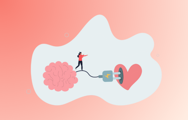 Illustration of a person reflecting between chaos and peace symbolizing emotional intelligence, self-awareness, stress, overthinking, and emotional growth in modern life.